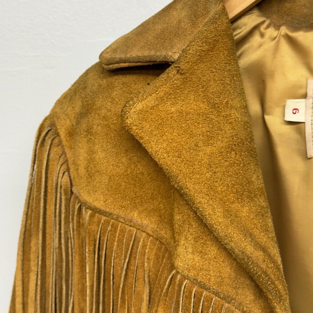 Schott NYC Western Suede Fringe Jacket Women's Sz 6 SML New w Tags Made In USA - Picture 5 of 16
